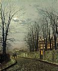 John Atkinson Grimshaw Famous Paintings - A Wintry Moon
